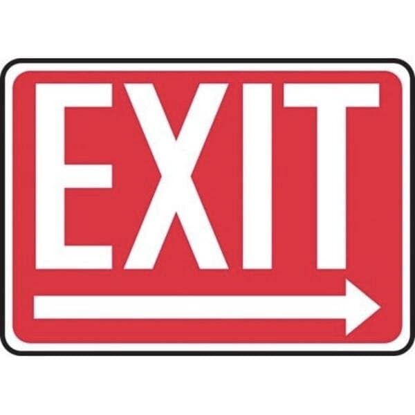 Accuform Exit Sign, Adhesive Poly, 10 in W, 7 in H MEXT448VS - main
